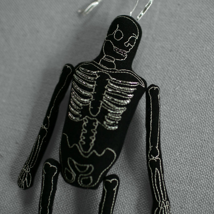 Lavender Skelly - Cotton & Lavender filled Art Doll