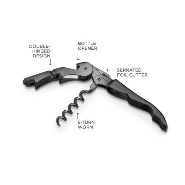Double Hinged Corkscrew in Gunmetal Black