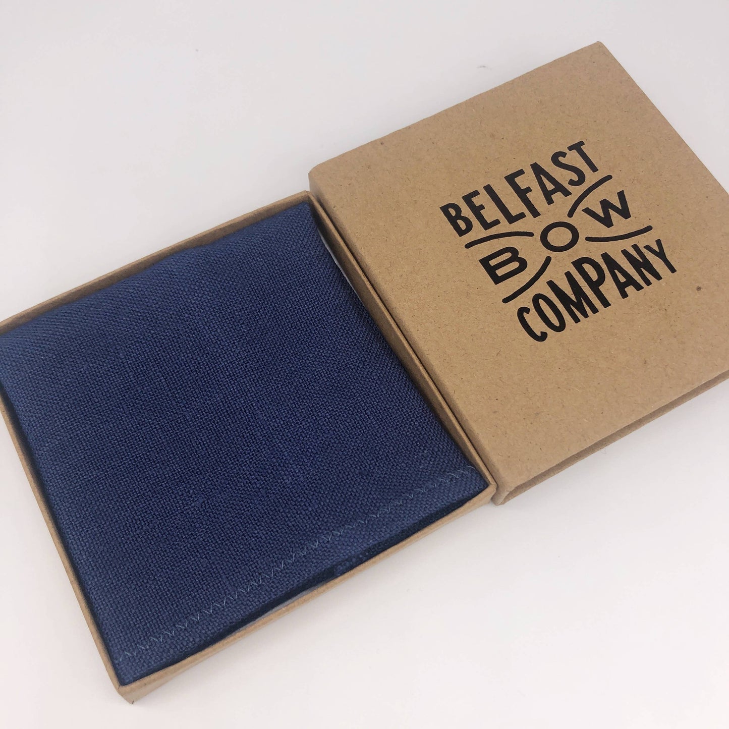 Irish Linen Pocket Square in Navy Blue