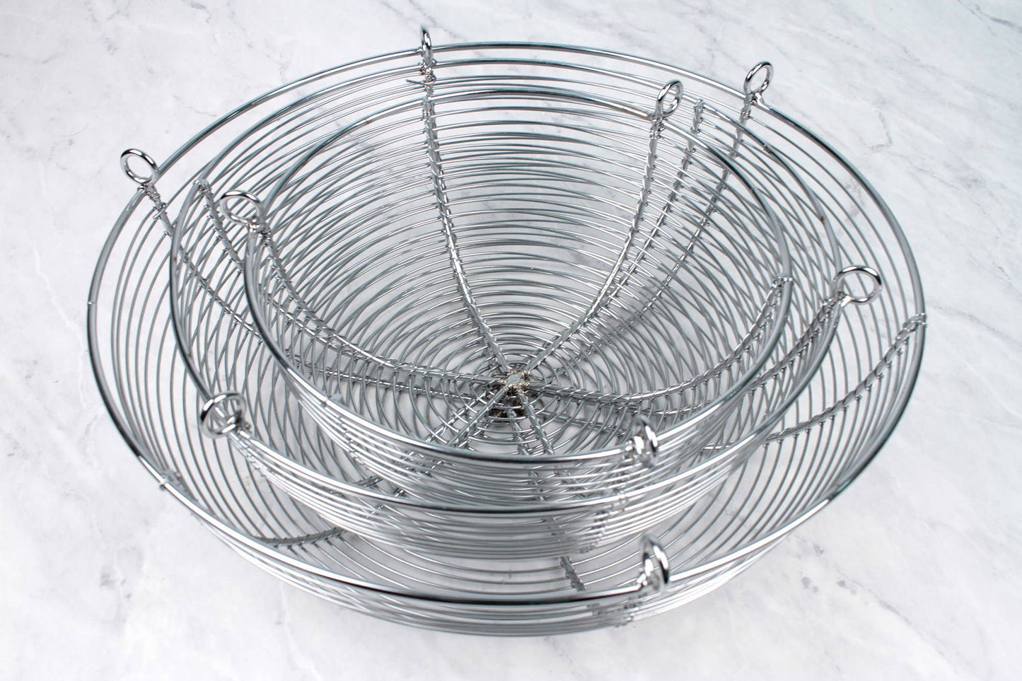 Woven Wire Hanging Basket - Chrome