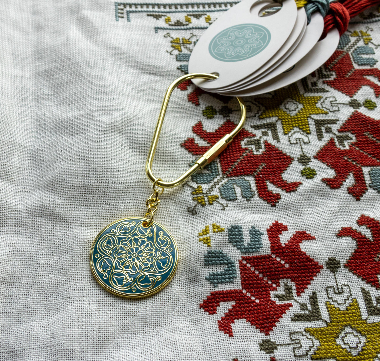 Enamel Floss Fob Organizer or Keychain