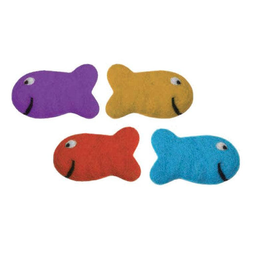 Fish Cat Toy - Felted Wool - Single Random Color