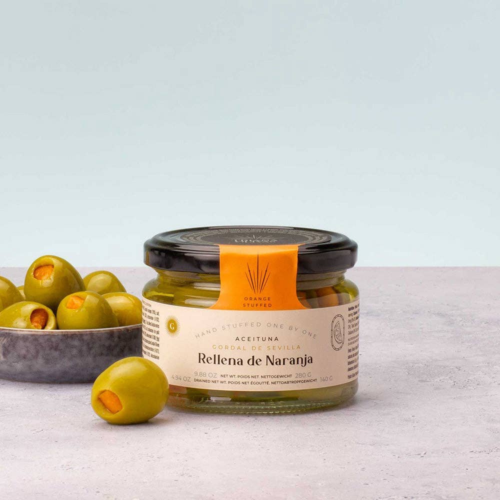 Gordal Olives (Seville) Stuffed with Orange - Triana Olivas