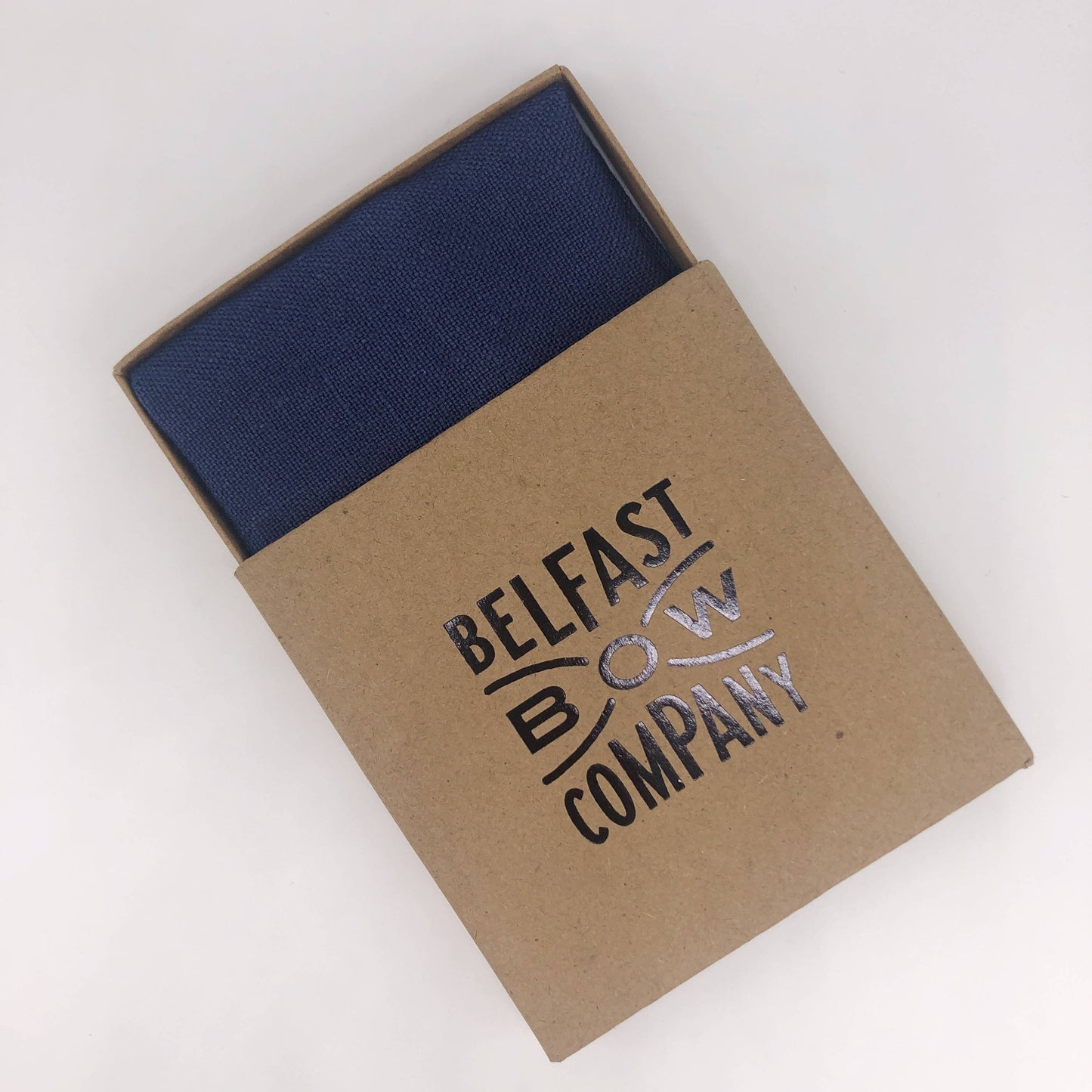Irish Linen Pocket Square in Navy Blue