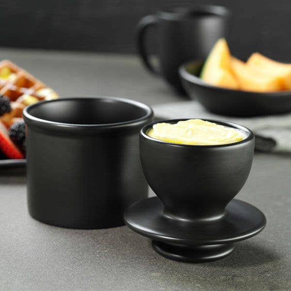 Matte Black Butter Bell Crock