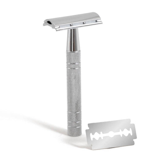 Metal Safety Razor - 5 Blades Included