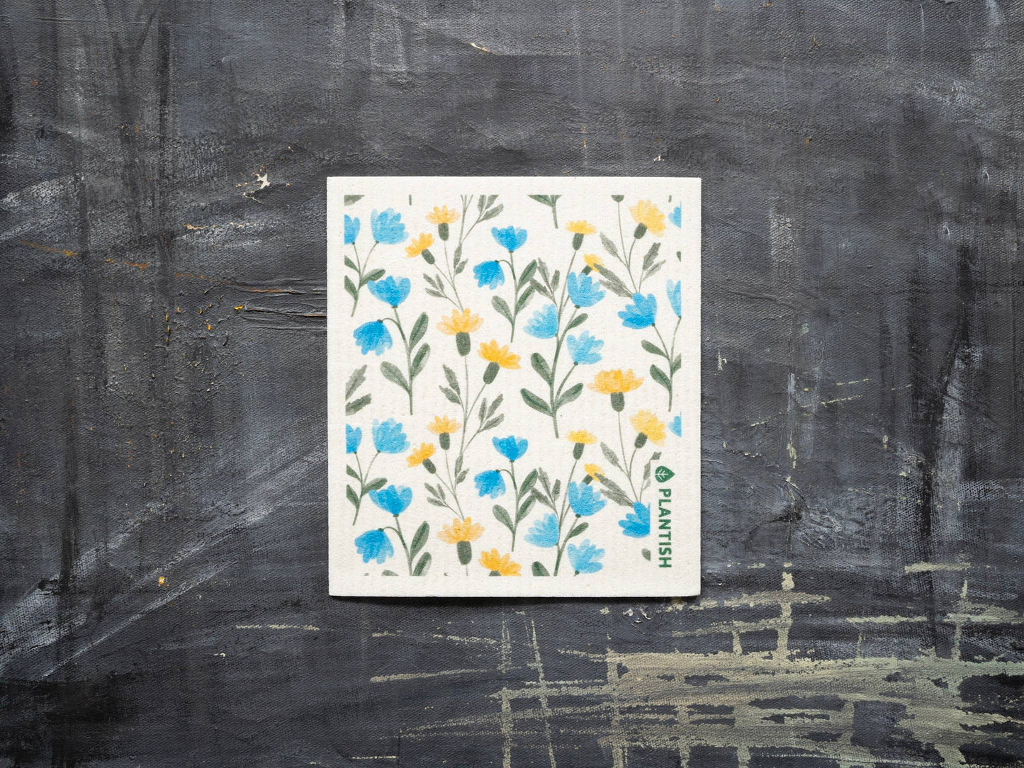 Swedish Sponge Cloth - Blue & Yellow Flowers