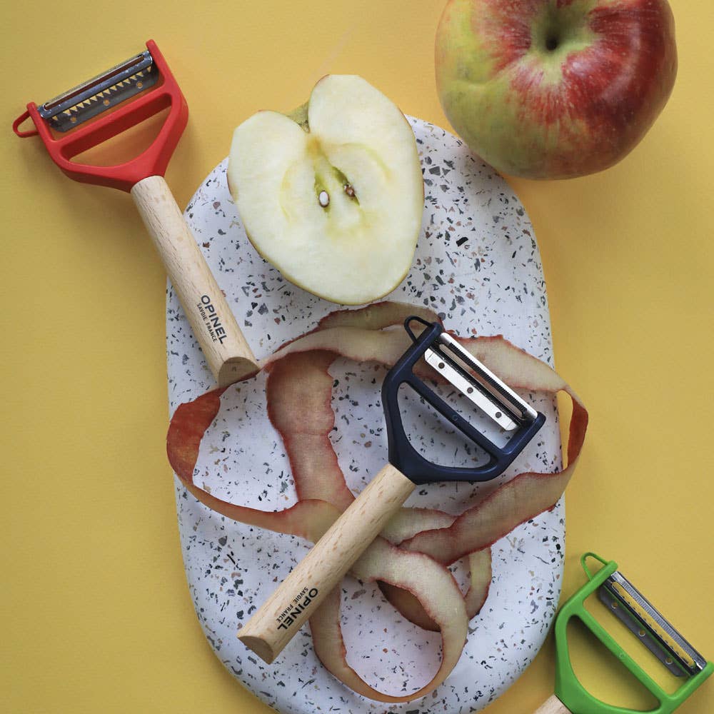 T-Duo Julienne & Peeler - Wood Handle - Red - Opinel