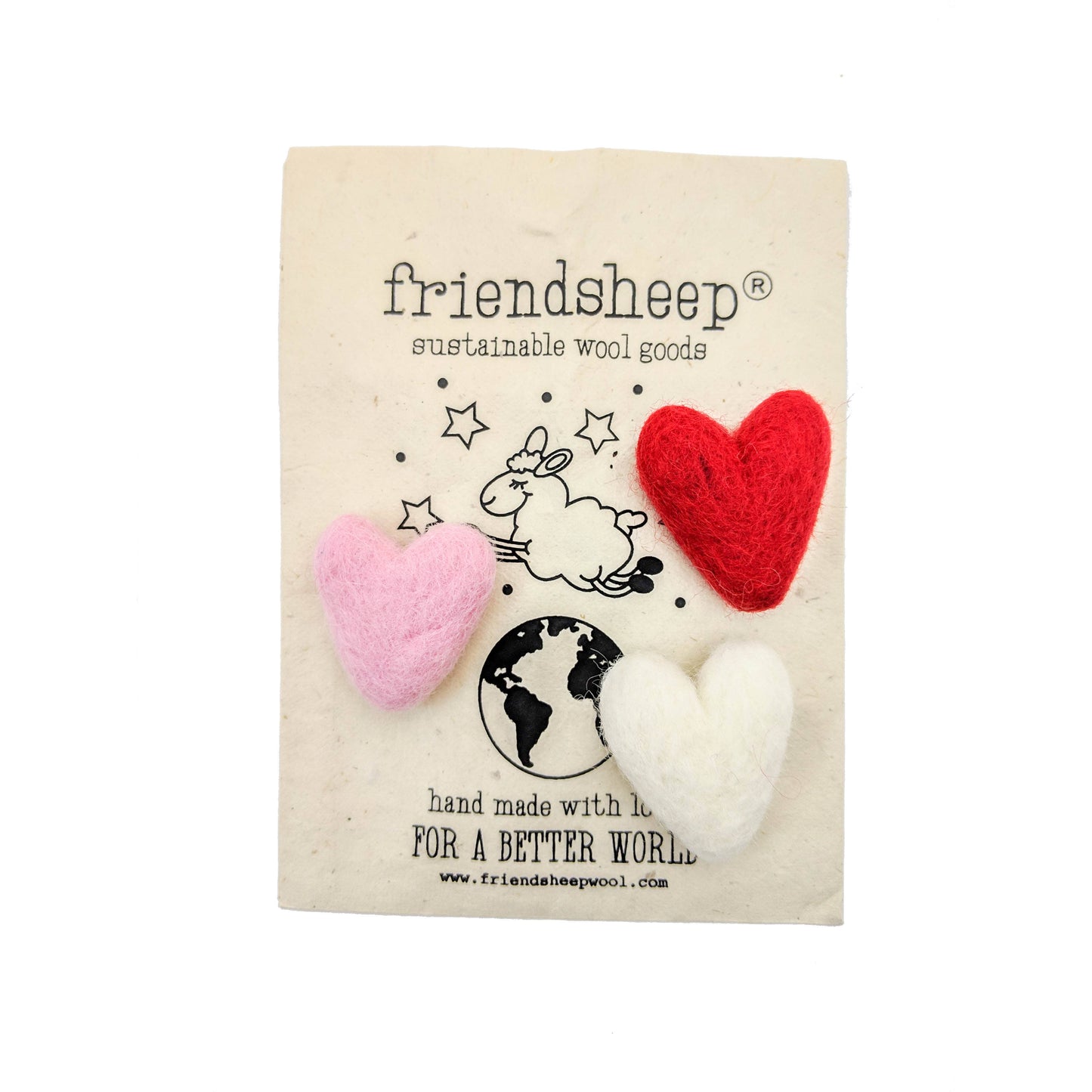 Heart Cat Toy - Felted Wool - - Single Random Color