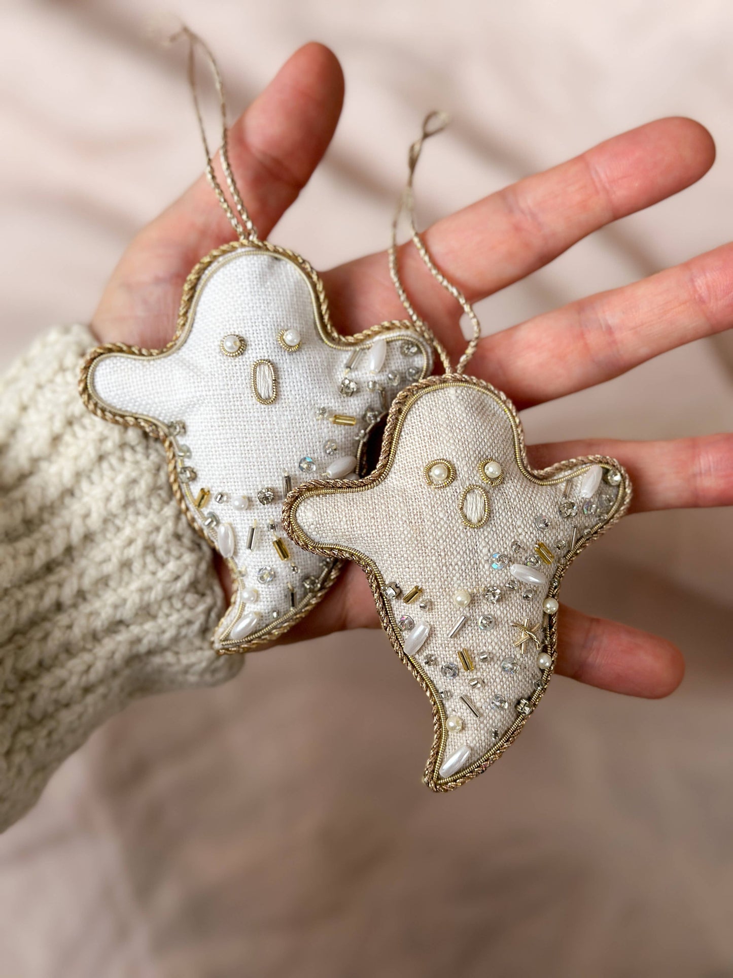 Irish Linen White Handmade Ghost Ornament