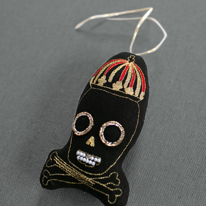 Beanie Skull - Lavender & Cotton Ornament - Skippy Cotton