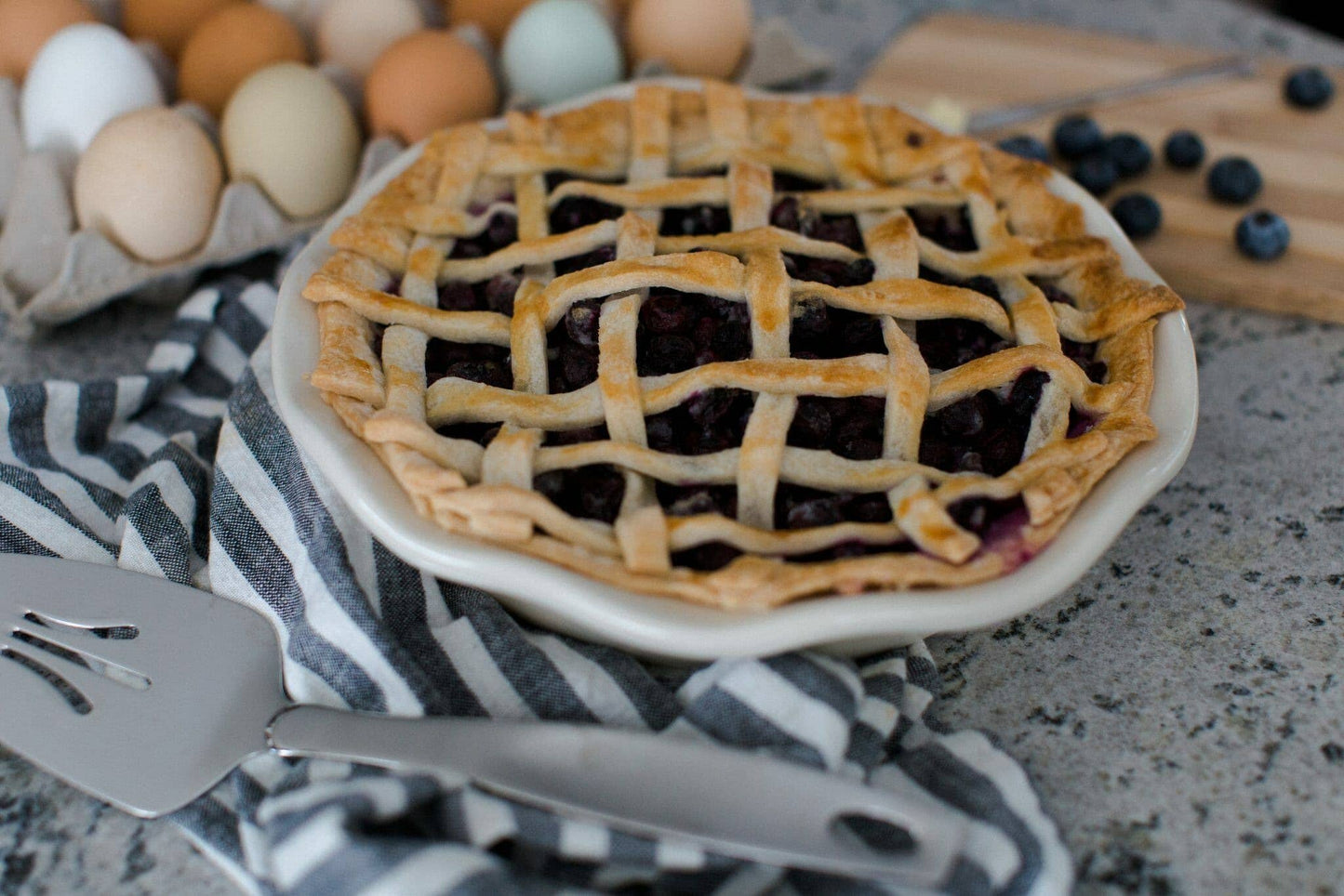 Olive - Frilly Pie Plate - Handmade Stoneware