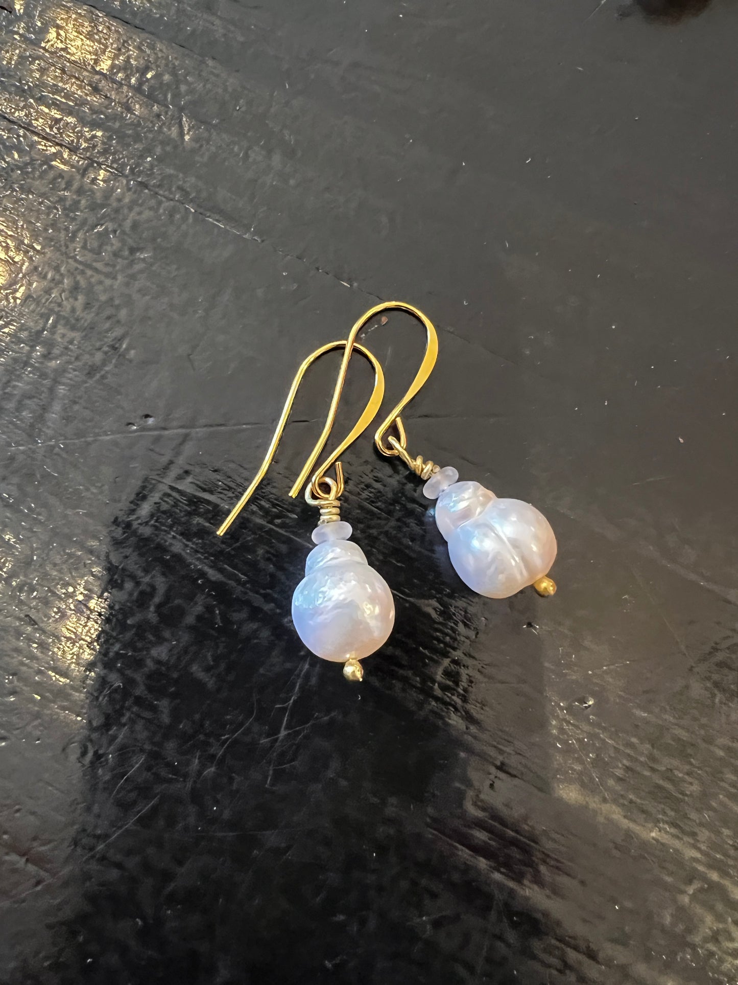 Baroque Pearl Dangle in Gold
