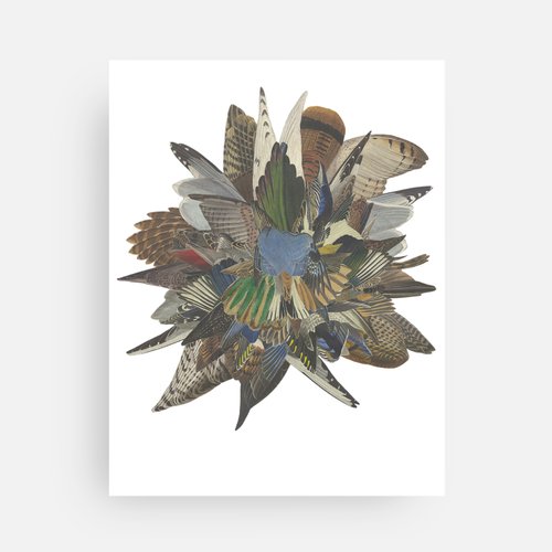 "Fragments (Bird)" Mini Art Print or Postcard (4x5.5) - Original Art by Tamara Cervenka