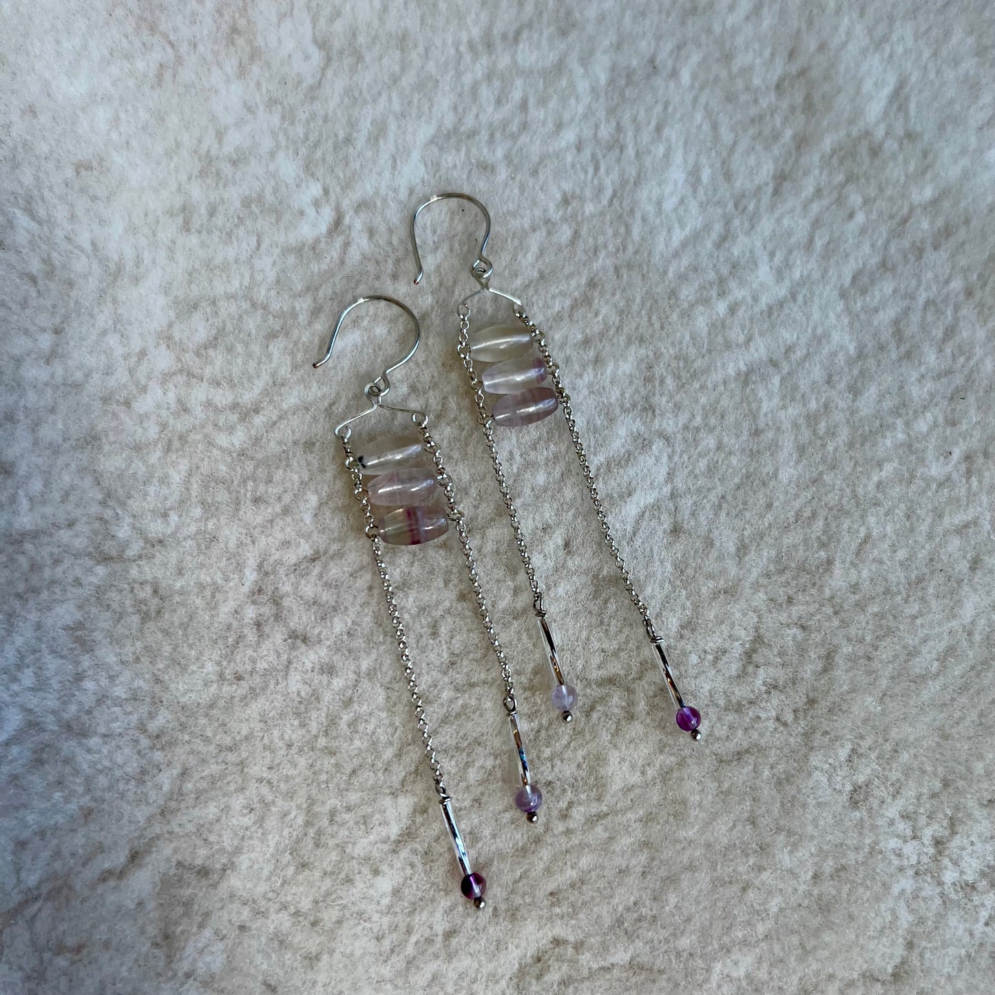 Fluorite Silver Earrings