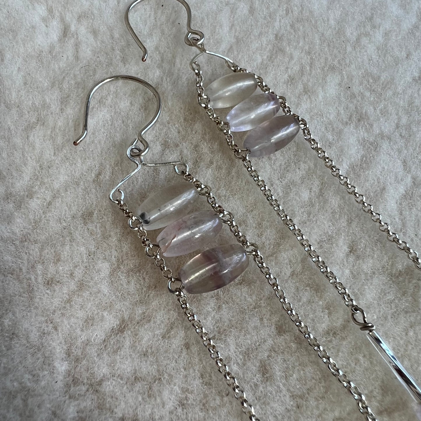 Fluorite Silver Earrings