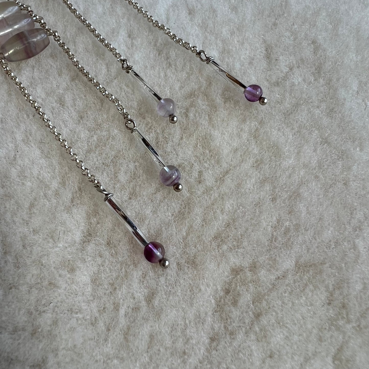 Fluorite Silver Earrings