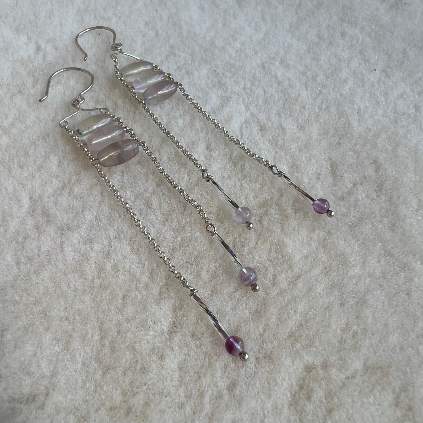 Fluorite Silver Earrings
