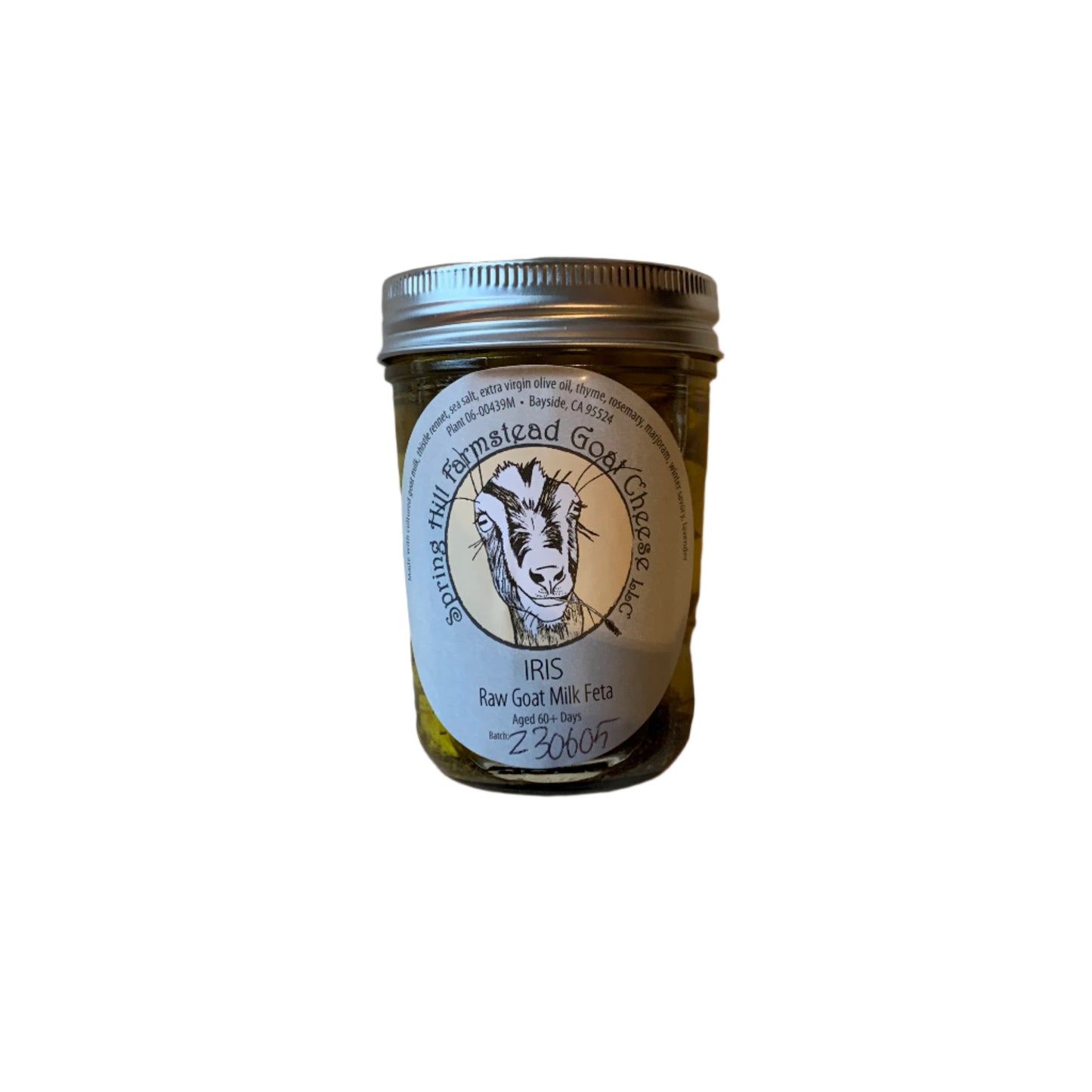 Raw Aged Feta Cheese in Olive Oil - Iris - Spring Hill Farmstead