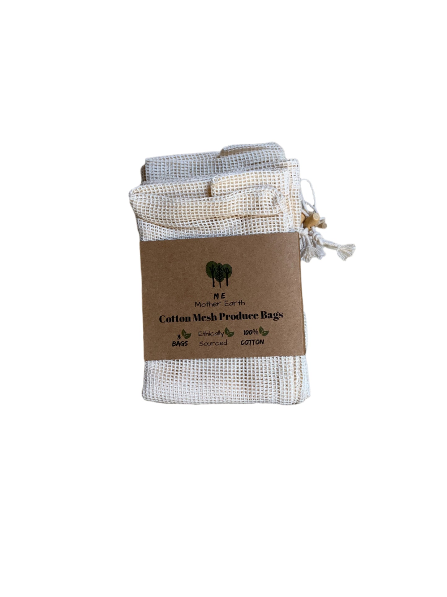 Organic Cotton Mesh Produce Bags - 3 Pack