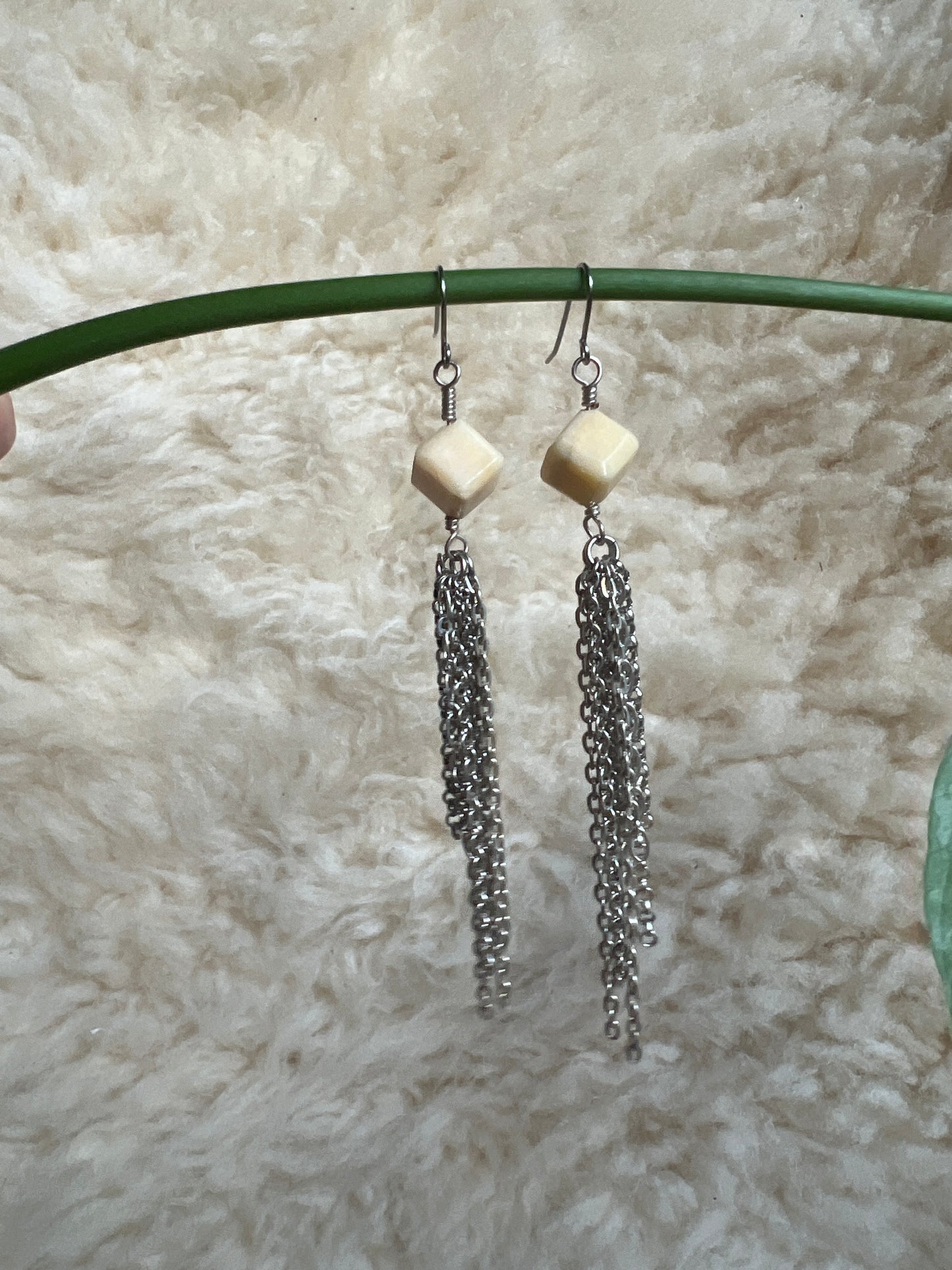 Milky Quartz Chain Dangles