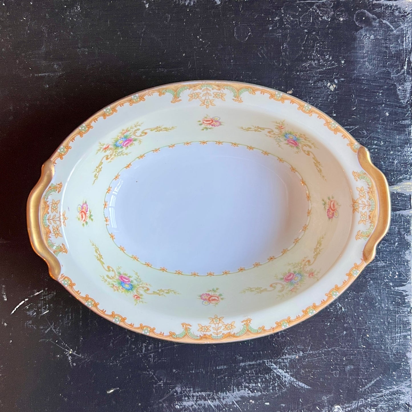 Regent by Empress Oval Vegetable Serving Bowl - Vintage Bone China 1940s - Porcelain Dinnerware