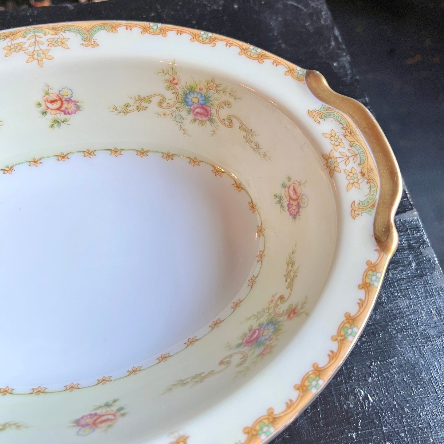 Regent by Empress Oval Vegetable Serving Bowl - Vintage Bone China 1940s - Porcelain Dinnerware
