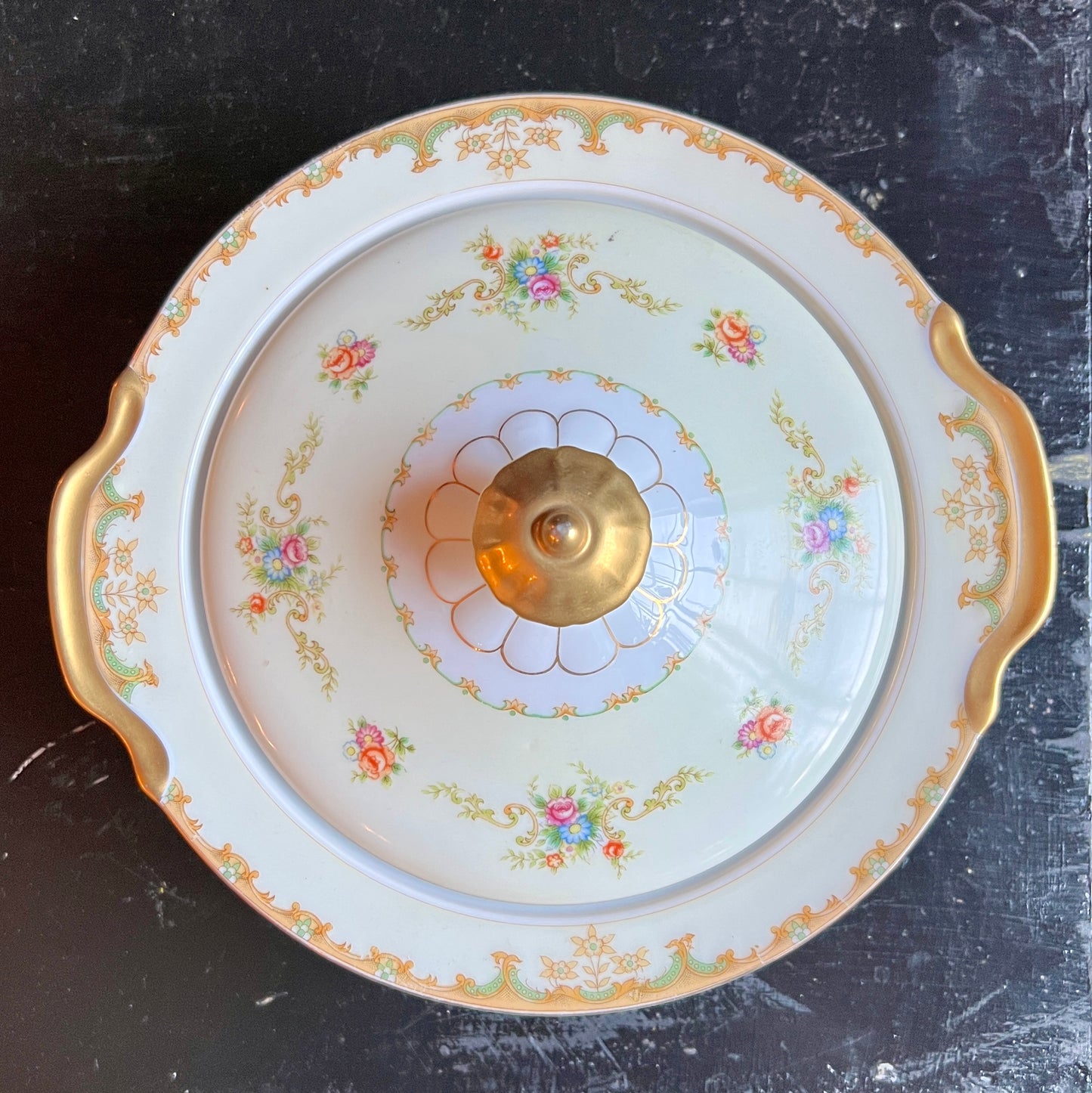 Regent by Empress Covered Round Serving Bowl - Vintage Bone China 1940s - Porcelain Dinnerware