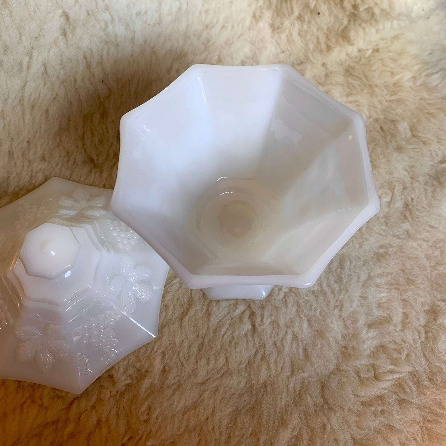 Anchor Hocking Milk Glass Candy Dish