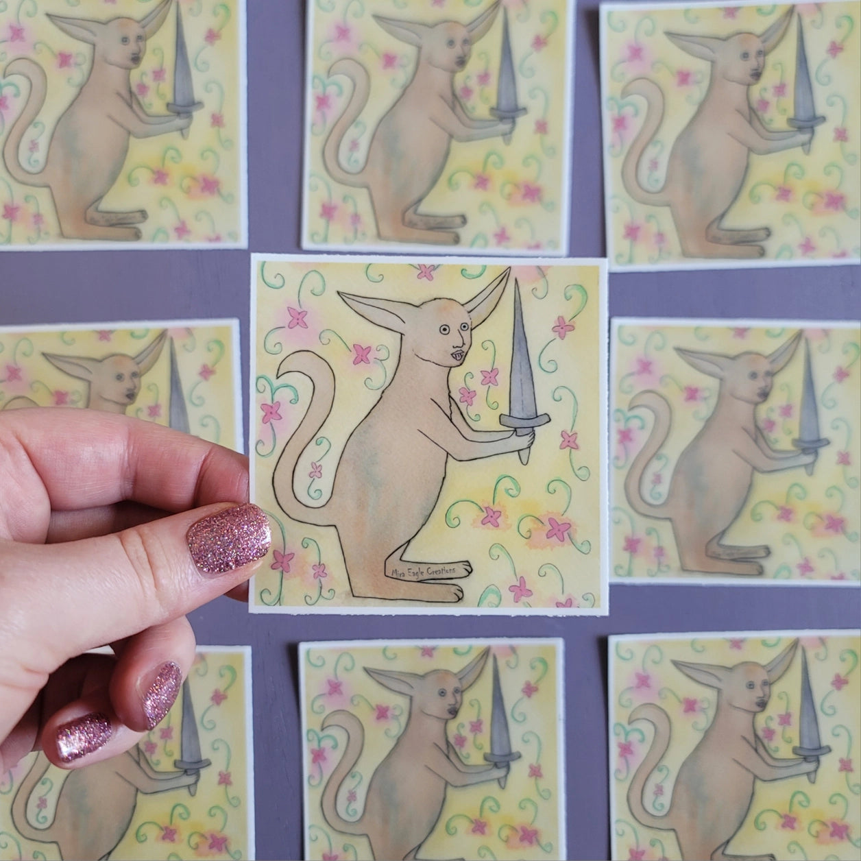 Medieval Cat King Vinyl Sticker