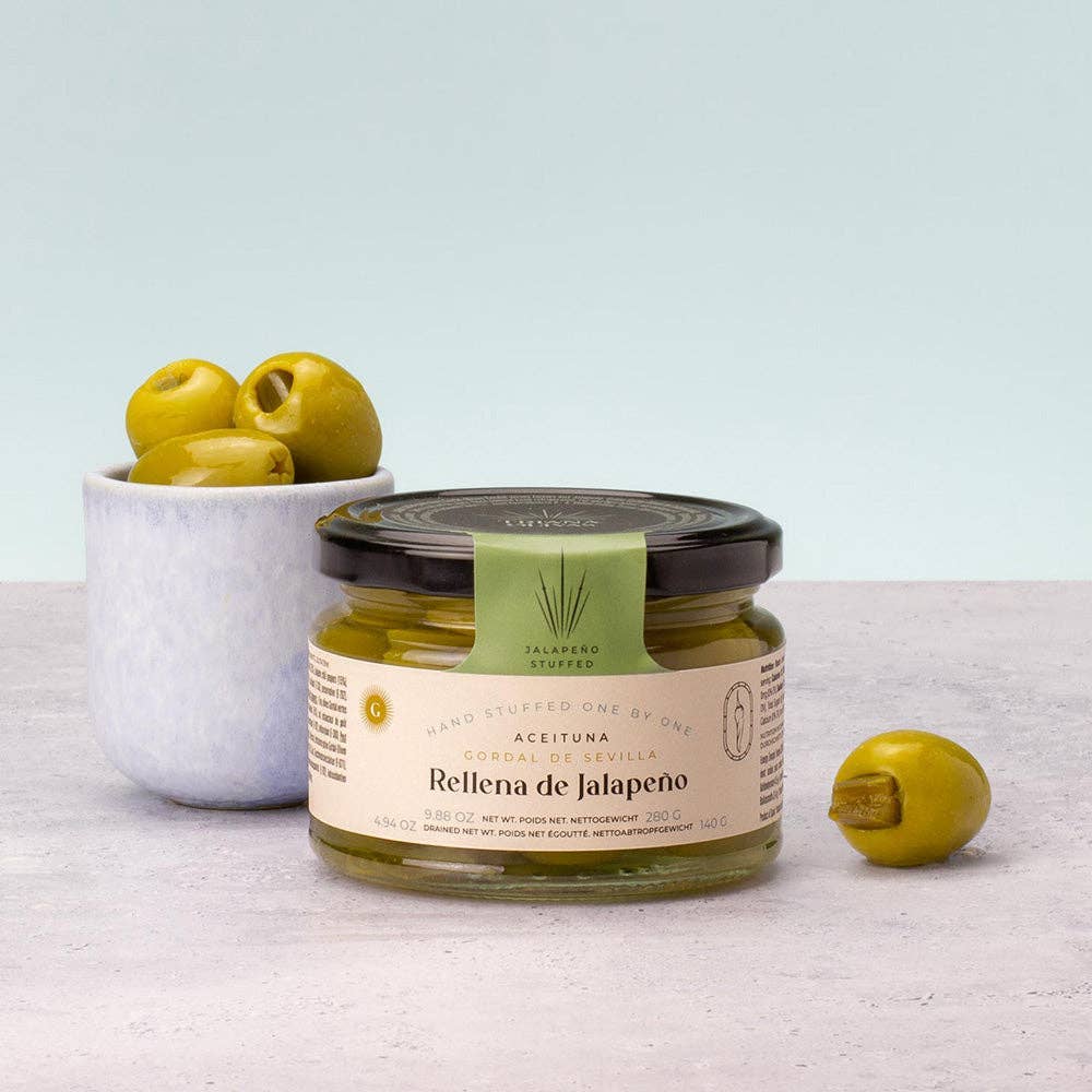 Gordal Olives Stuffed with Jalapeno Pepper - Triana Olivas