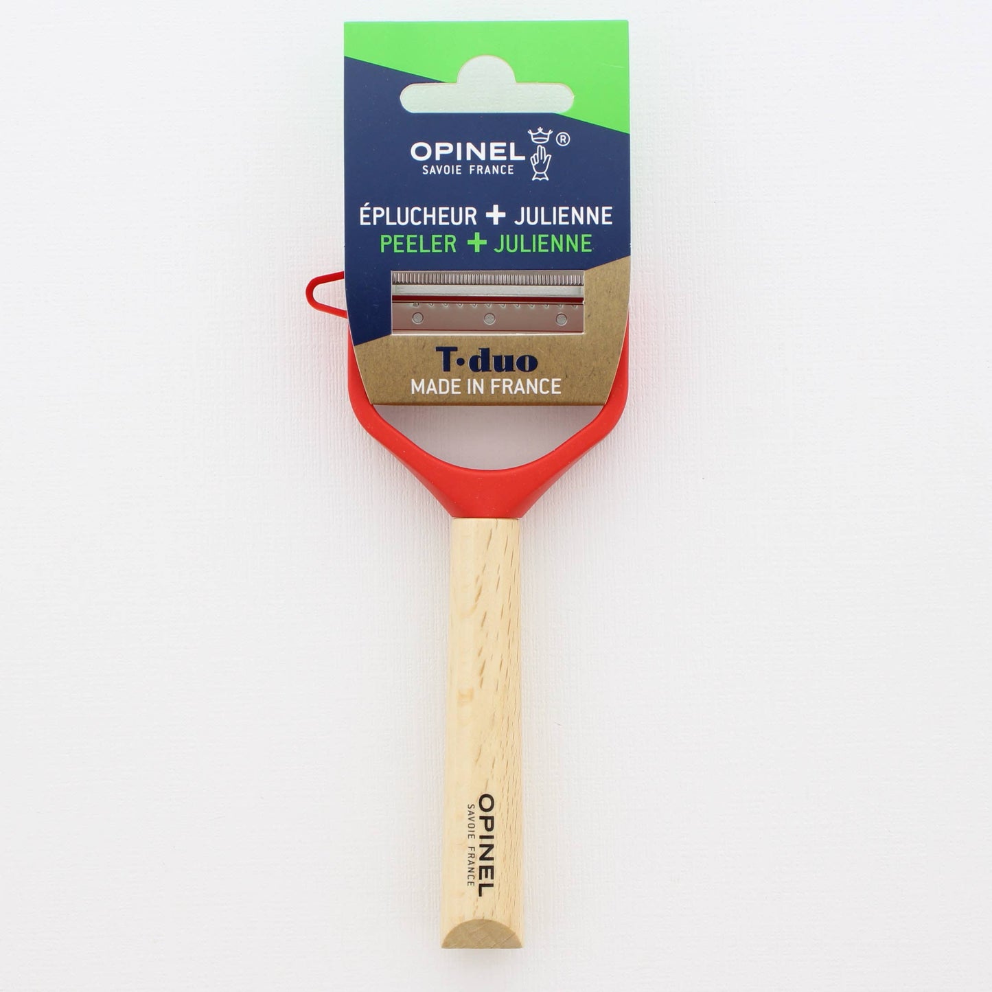 T-Duo Julienne & Peeler - Wood Handle - Red - Opinel