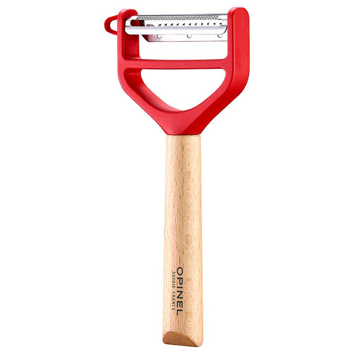 T-Duo Julienne & Peeler - Wood Handle - Red - Opinel