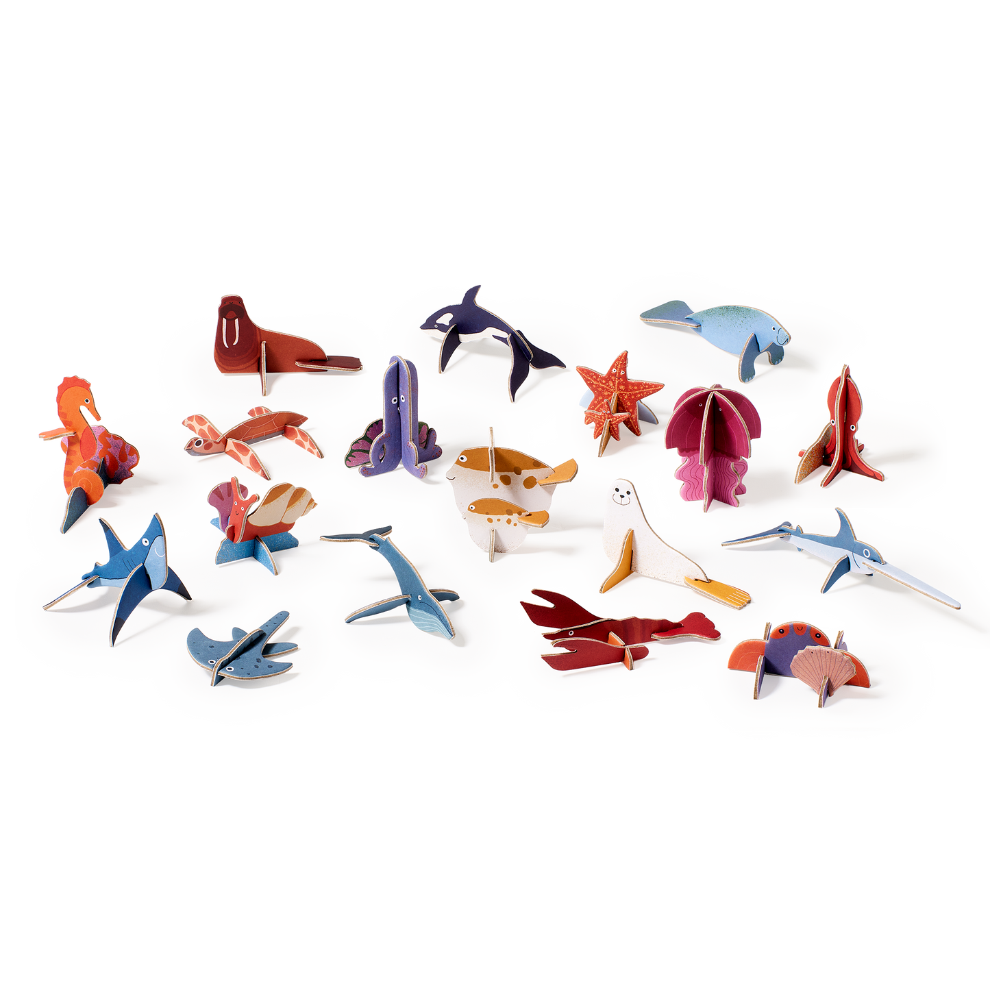 Sea Animals - Vegan and Gluten Free Surprise Box - Puzzle Toy with Chocolate - Plastic Free - ToyChoc Box®