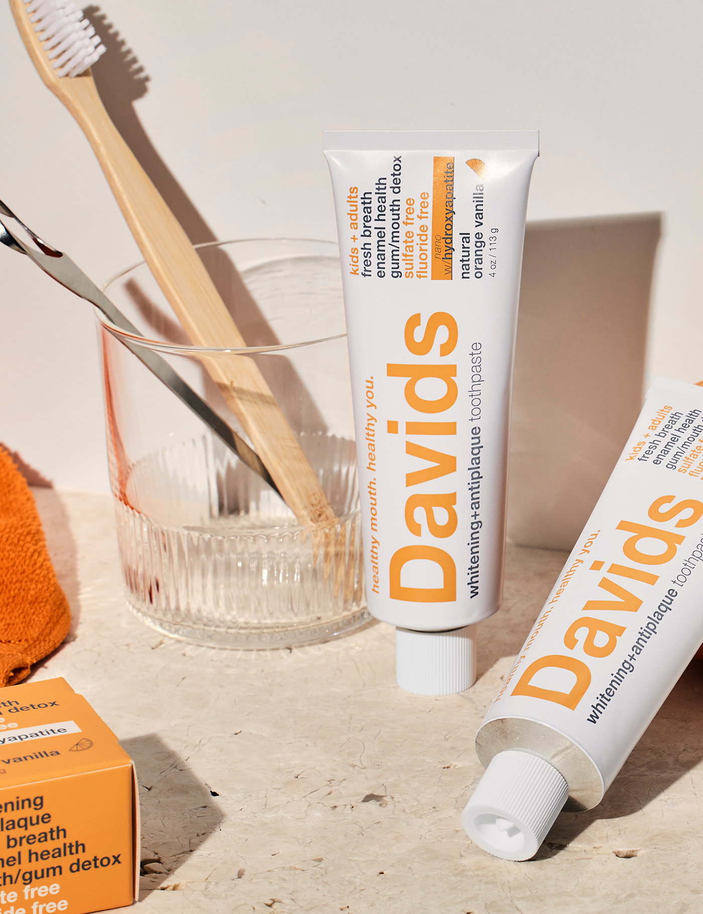 Davids Kids + Adults Nano-Hydroxyapatite Premium Toothpaste - Orange Vanilla