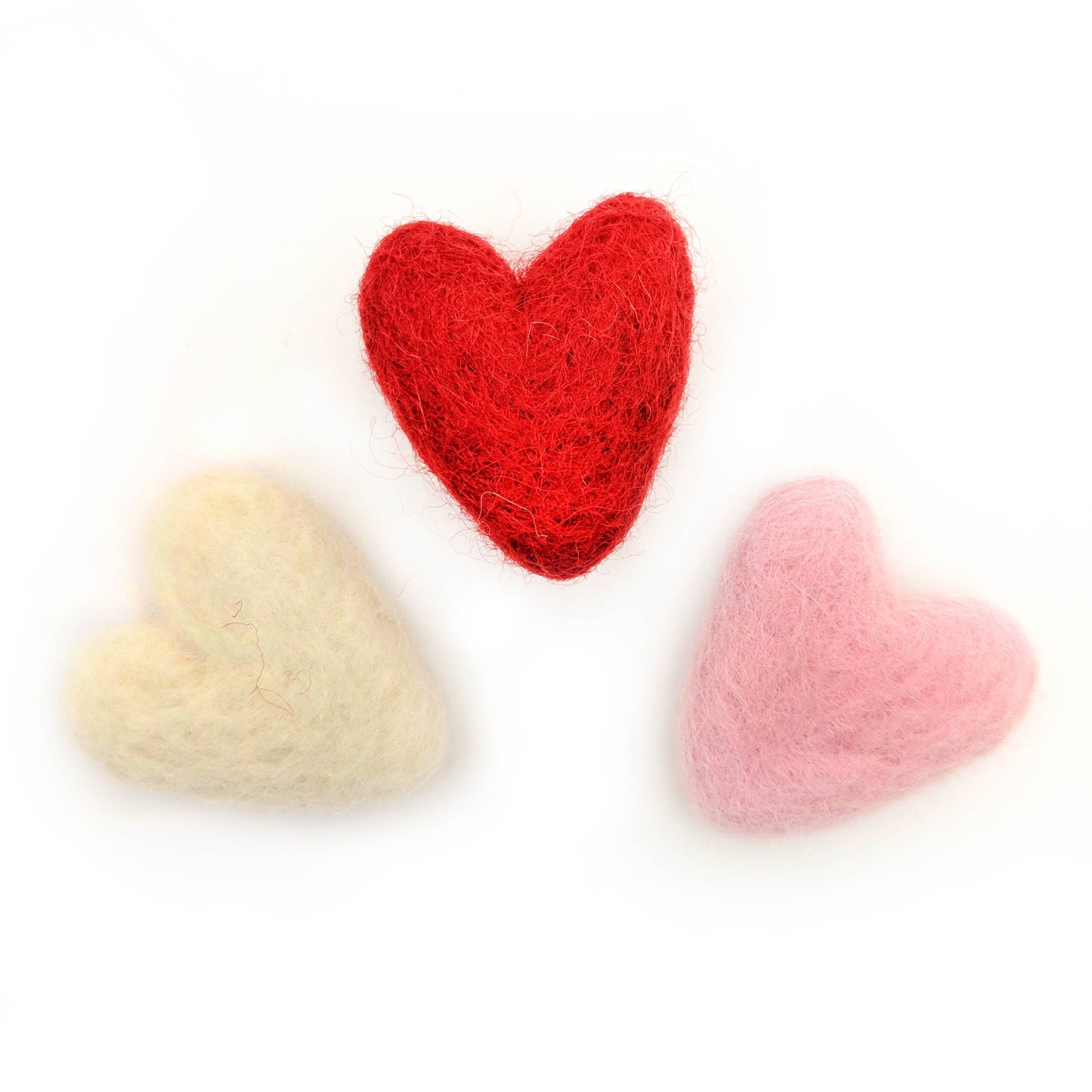 Heart Cat Toy - Felted Wool - - Single Random Color
