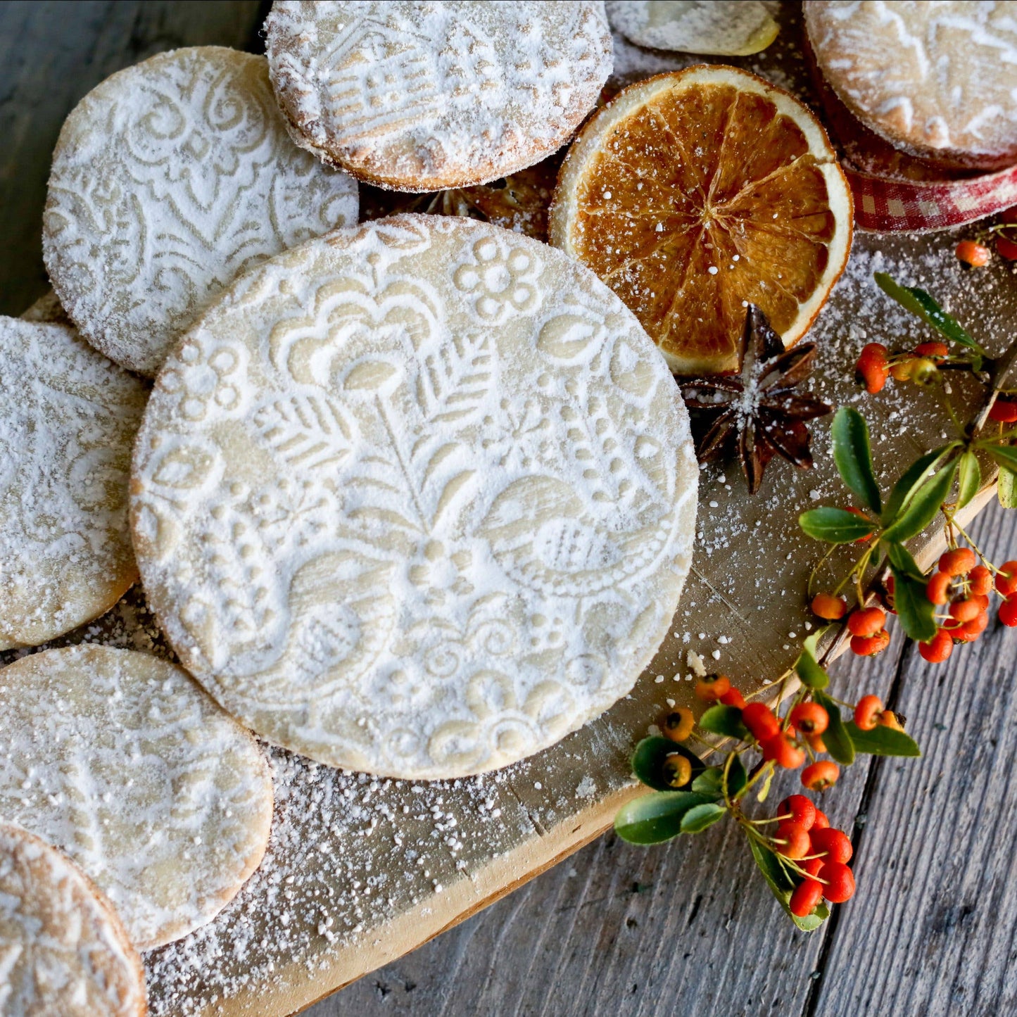 Folk Pattern Embossing Rolling Pin