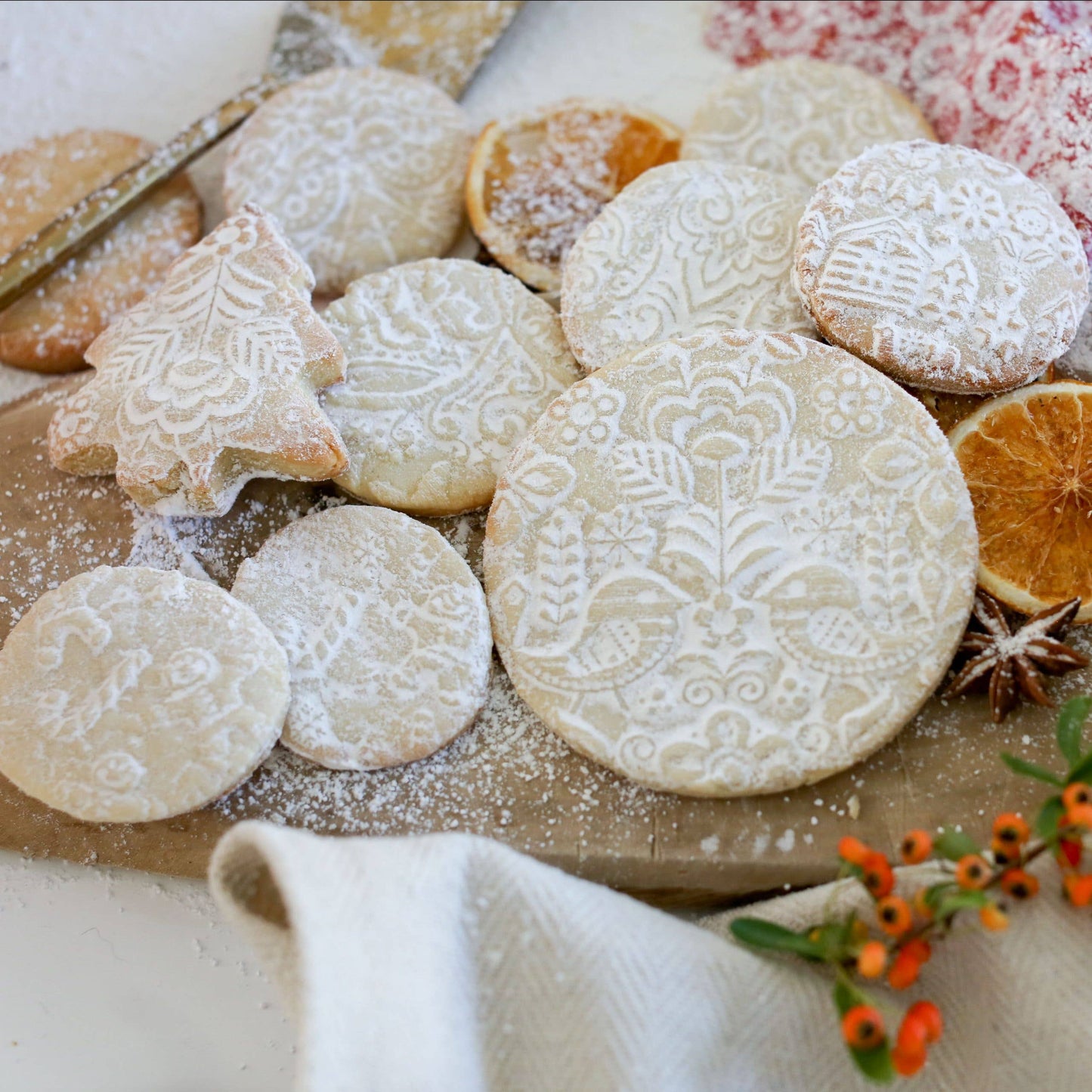 Winter Woodland Animals Embossing Rolling Pin