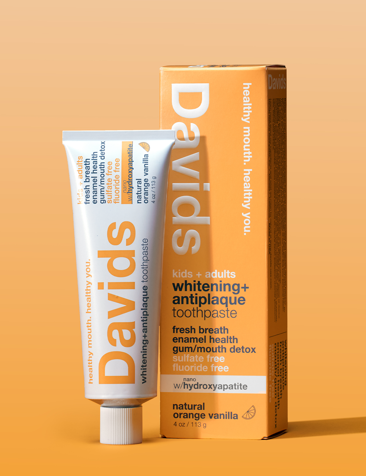 Davids Kids + Adults Nano-Hydroxyapatite Premium Toothpaste - Orange Vanilla