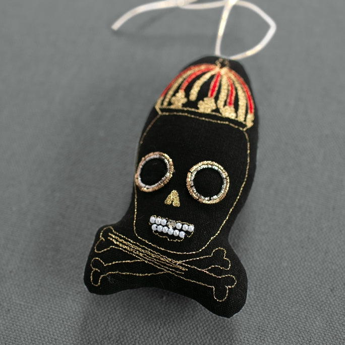 Beanie Skull - Lavender & Cotton Ornament - Skippy Cotton