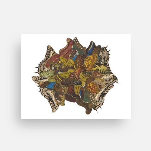 "Fragments (Butterfly)" Mini Art Print or Postcard (4x5.5) - Original Art by Tamara Cervenka