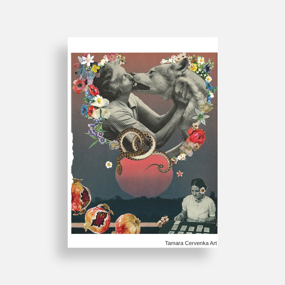 Embrace the Feral Self Art Post Card - 5 x 7 - Original Art Print by Tamara Cervenka