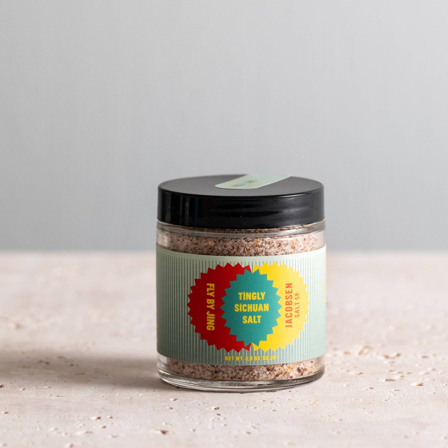 Jacobsen Co and Fly by Jing collaboration. Tingly Sichuan salt inside a glass jar.