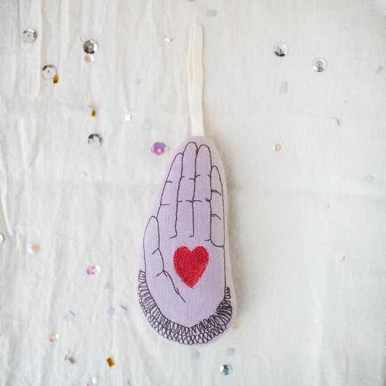 Heart in Hand - Cotton & Lavender filled Ornament, Scented