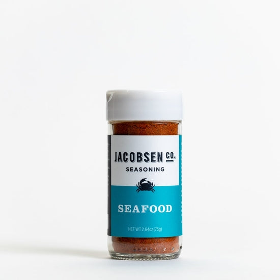 Seafood seasoning in a glass jar