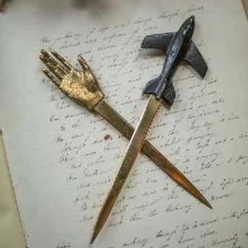 Pewter and Brass Hand Letter Opener