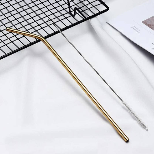 Classic Metal Bent Straw - Gold