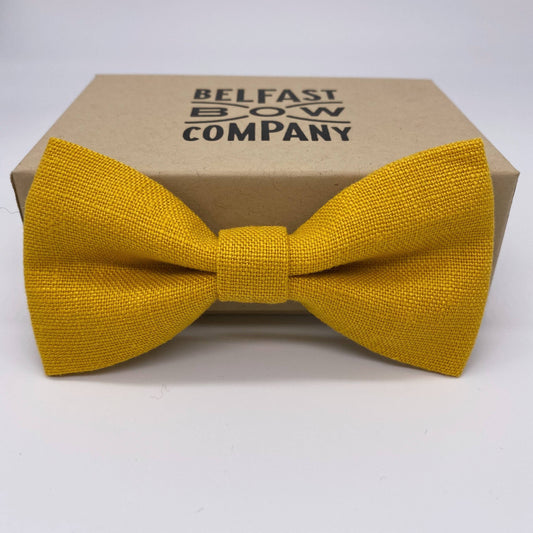 Irish Linen Bow Tie in Belfast Yellow