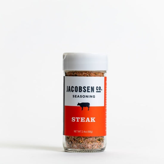 Steak seasoning inside a glass jar