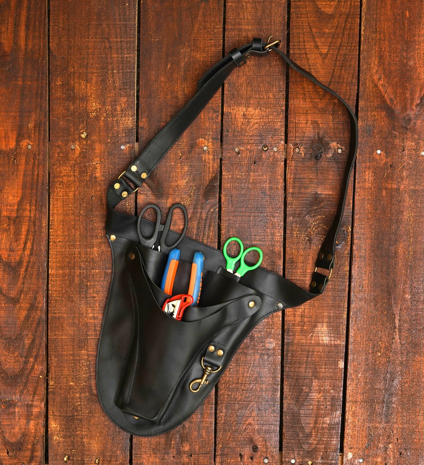 Leather Florist or Gardener Tool Belt - Black